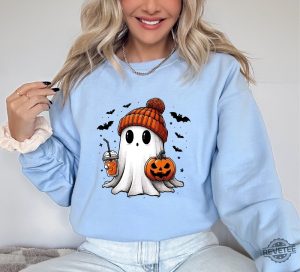 Halloween Cute Ghost Sweatshirt Halloween Pumpkin Spice Sweatshirt Halloween Costume revetee 4