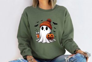 Halloween Cute Ghost Sweatshirt Halloween Pumpkin Spice Sweatshirt Halloween Costume revetee 6