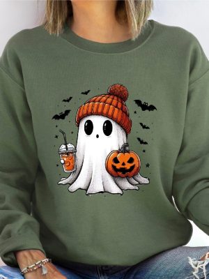 Halloween Cute Ghost Sweatshirt Halloween Pumpkin Spice Sweatshirt Halloween Costume revetee 6