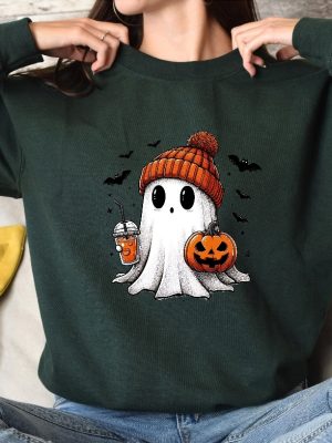 Halloween Cute Ghost Sweatshirt Halloween Pumpkin Spice Sweatshirt Halloween Costume revetee 7