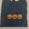 Pumpkin Buckets Halloween Spooky Season Pumpkins Embroidered Shirt Halloween T Shirt revetee 1