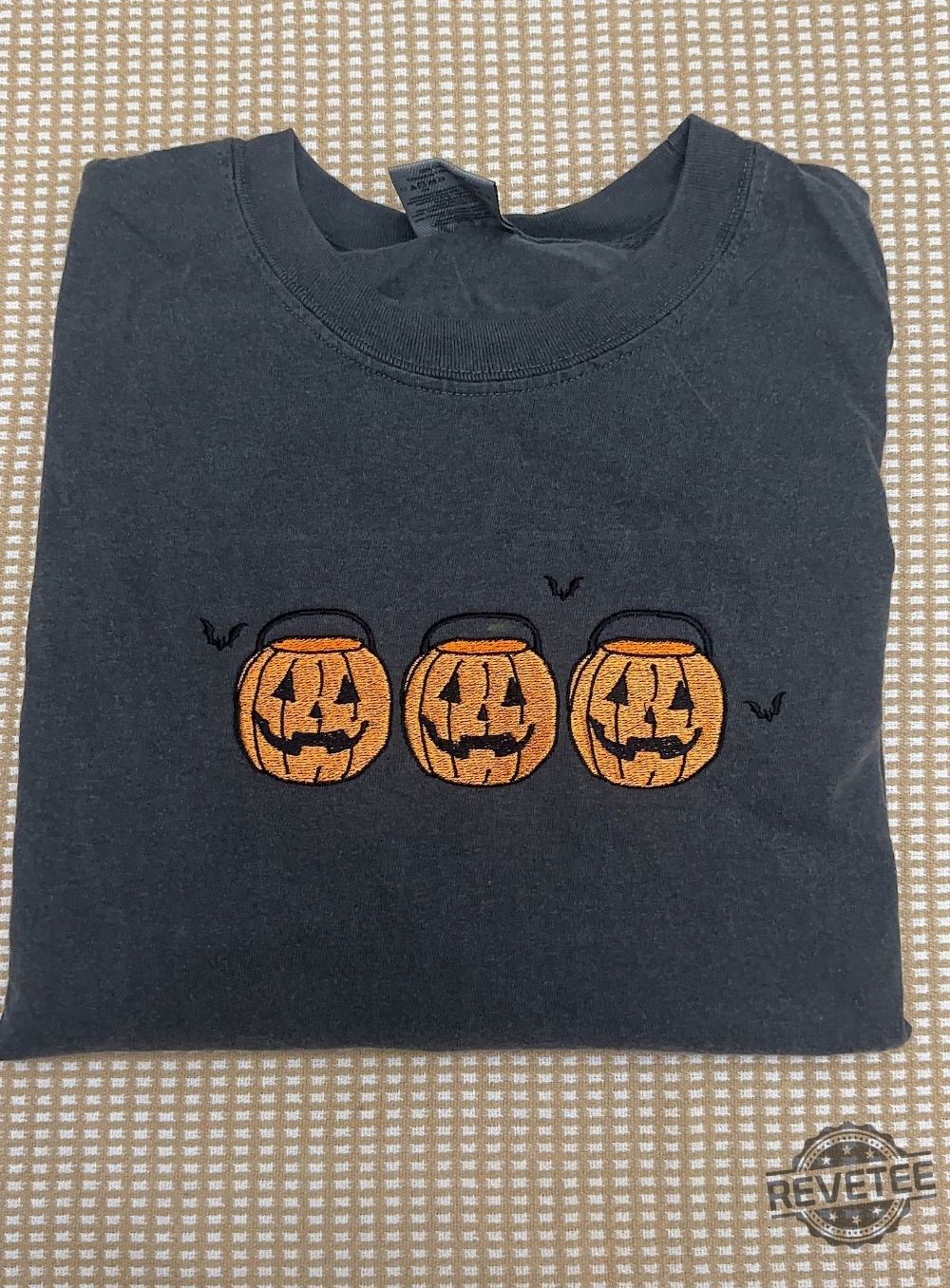 Pumpkin Buckets Halloween Spooky Season Pumpkins Embroidered Shirt Halloween T Shirt