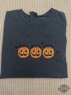 Pumpkin Buckets Halloween Spooky Season Pumpkins Embroidered Shirt Halloween T Shirt revetee 2