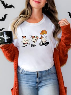 Disney Halloween Mickey Ghost Skateboarding Shirt Spooky Season Shirt Halloween Disney Shirt revetee 2