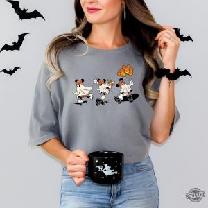 Disney Halloween Mickey Ghost Skateboarding Shirt Spooky Season Shirt Halloween Disney Shirt revetee 3