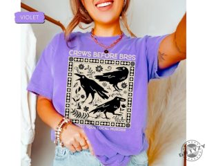 Crows Before Bros Shirt Funny Halloween Tshirt Punny Crow Hoodie Support Your Local Murder Sweatshirt Crow Halloween Shirt giftyzy 5