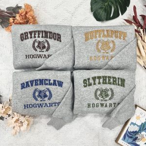 Harry Potte Embroidered Shirt Hogwarts Witchcraft And Wizardry Sweatshirt Gryffindor Sweater revetee 5