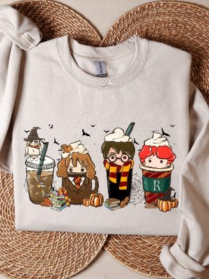 Harry Potter Fall Coffee Sweatshirt Witch Shirt Wizard Robe Shirt Gryffindor Sweater revetee 4