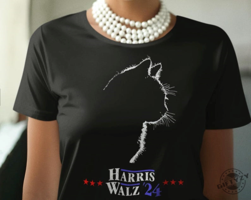 Harris Walz Shirt Cat Ladies For Cat Owners Kamala Gift