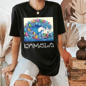 blue wave kamala cat shirt inspired by japanese artist