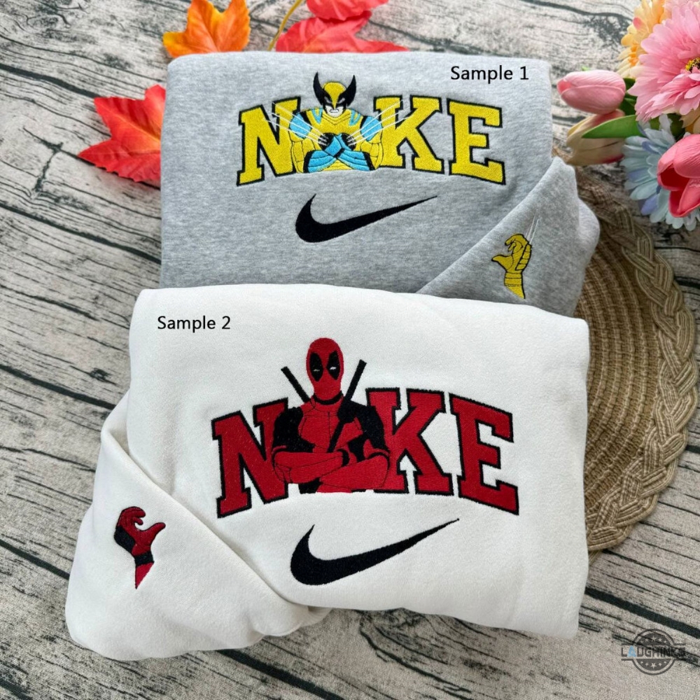 Deadpool X Wolverine Embroidered Sweatshirt T Shirt Hoodie Matching Gift For Best Friends Couples Marvel Fans