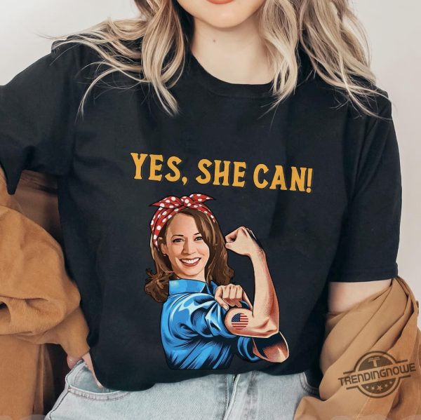 Yes She Can Shirt Kamala Harris Yes She Can Shirt Kamala For President Shirt Madam President Unisex T Shirt Sweatshirt trendingnowe 1