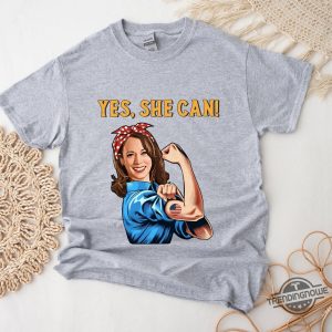 Yes She Can Shirt Kamala Harris Yes She Can Shirt Kamala For President Shirt Madam President Unisex T Shirt Sweatshirt trendingnowe 2