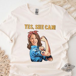 Yes She Can Shirt Kamala Harris Yes She Can Shirt Kamala For President Shirt Madam President Unisex T Shirt Sweatshirt trendingnowe 3