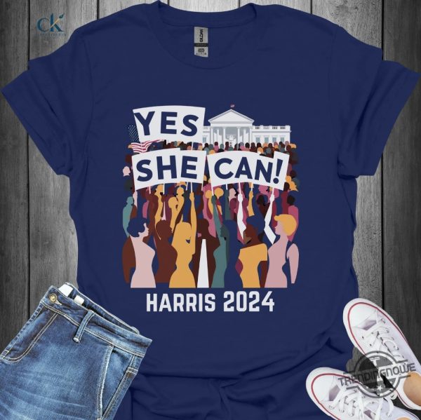 Yes She Can Shirt V3 Kamala Harris Shirt Kamala 2024 Tee Harris For President Sweatshirt Harris Shirt First Female President trendingnowe 1