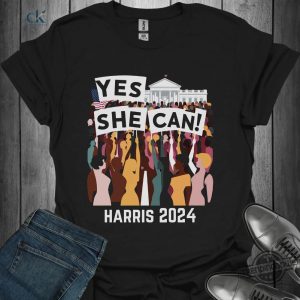 Yes She Can Shirt V3 Kamala Harris Shirt Kamala 2024 Tee Harris For President Sweatshirt Harris Shirt First Female President trendingnowe 2