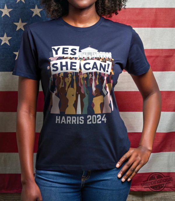 Yes She Can Shirt V3 Kamala Harris Shirt Kamala 2024 Tee Harris For President Sweatshirt Harris Shirt First Female President trendingnowe 3