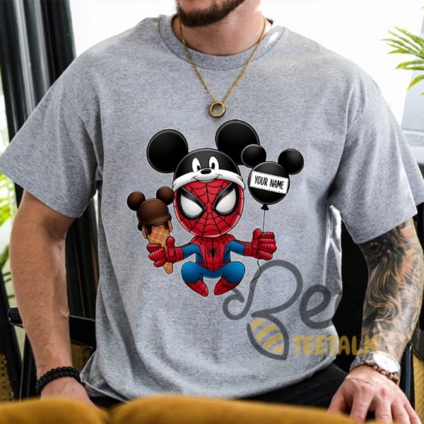 mickey mouse ears spiderman funny shirt