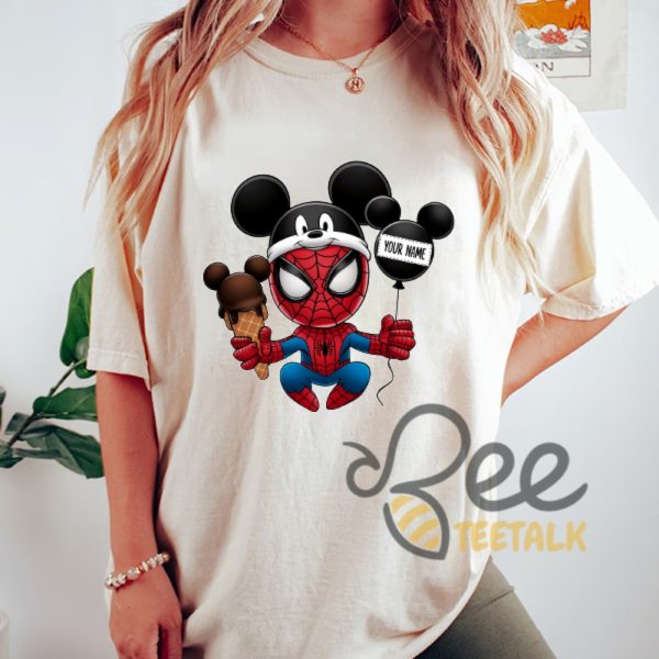 mickey mouse ears spiderman funny shirt