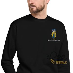 black is traditional coraline embroidered sweatshirt t shirt hoodie