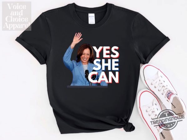 Yes She Can Shirt 2024 Kamala Harris Yes She Can Shirt Kamala For President Shirt Madam President Unisex T Shirt Sweatshirt trendingnowe 1