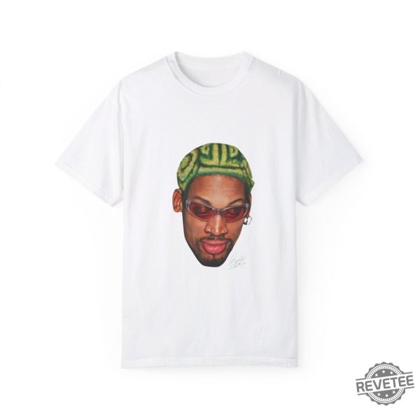 Dennis Rodman Zig Zag Green Hair Bootleg T Shirt revetee 1