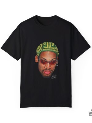 Dennis Rodman Zig Zag Green Hair Bootleg T Shirt revetee 2