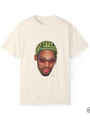 Dennis Rodman Zig Zag Green Hair Bootleg T Shirt revetee 3