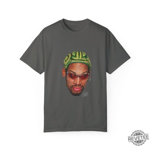 Dennis Rodman Zig Zag Green Hair Bootleg T Shirt revetee 4