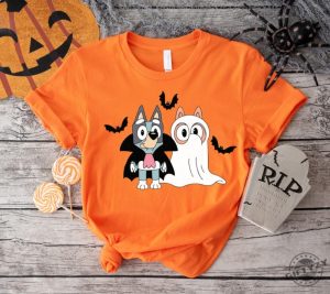 Bluey Theme Halloween Party Shirt Bluey Cartoon Sweatshirt Spooky Season Tshirt Cute Booey Halloween Hoodie Toddler Shirt giftyzy 3