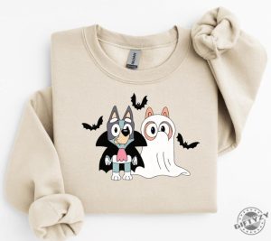 Bluey Theme Halloween Party Shirt Bluey Cartoon Sweatshirt Spooky Season Tshirt Cute Booey Halloween Hoodie Toddler Shirt giftyzy 5