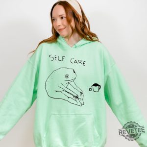 Funny Frog Self Care Sweatshirt Funny Frog Self Care Retro Hoodie Birthday Gift For Her revetee 2