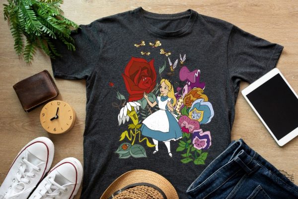 Vintage Disney Alice Floral In Wonderland Shirt Disney Princess T Shirt Alice In Chains T Shirt revetee 1