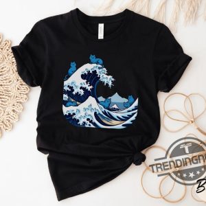 Blue Wave Cat For Kamala Shirt Japanese 2024 Election Tshirt Feminist Democratic Shirt Ukiyo E Hokusai Shirt trendingnowe 2