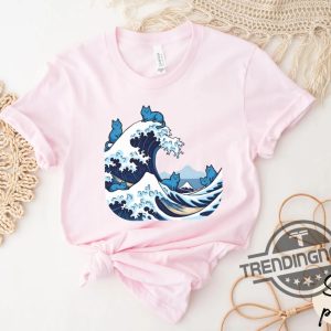 Blue Wave Cat For Kamala Shirt Japanese 2024 Election Tshirt Feminist Democratic Shirt Ukiyo E Hokusai Shirt trendingnowe 3