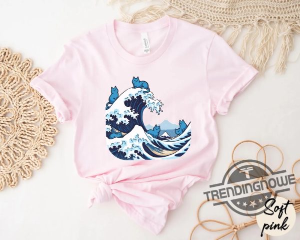 Blue Wave Cat For Kamala Shirt Japanese 2024 Election Tshirt Feminist Democratic Shirt Ukiyo E Hokusai Shirt trendingnowe 3