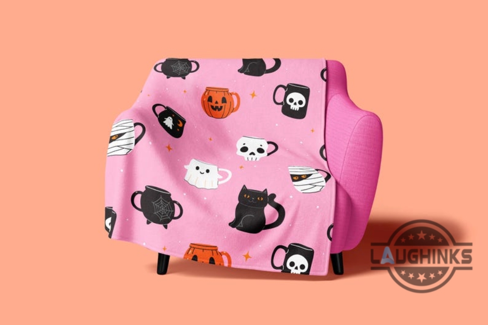 Cute Spooky Ghost Halloween Throw Blanket