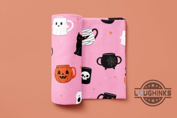 cute spooky ghost halloween throw blanket