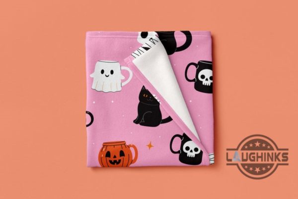 cute spooky ghost halloween throw blanket