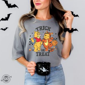 Halloween Retro Trick Or Treat Winnie The Pooh And Tigger Shirt Winnie The Pooh Vintage Halloween Shirt giftyzy 7