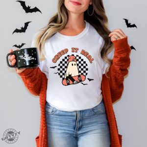 Halloween Shirt Creep It Real Sweatshirt Vintage Ghost Halloween Hoodie Retro Fall Tshirt Fall Shirt giftyzy 4