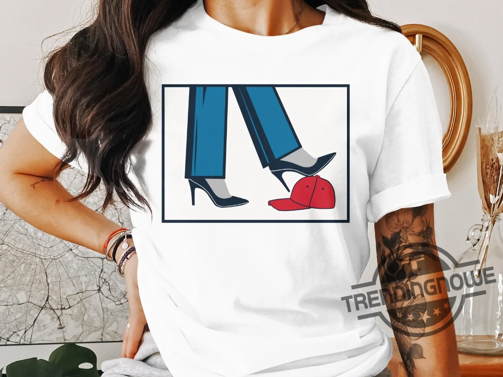 Kamala Harris High Heel Stepping On Red Maga Hat Shirt Harris Walz 2024 Shirt Anti Trump Shirt