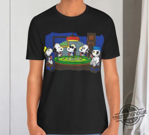 Snoopy Poker Shirt Vintage Snoopy Peanuts Dogs Playing Poker Shirt trendingnowe 2