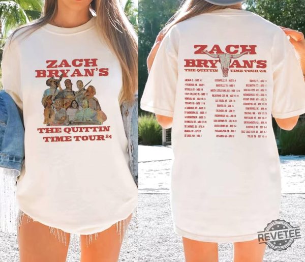 Zach Bryan Shirt The Quittin Time Tour 2024 Shirt Zach Bryan Merch Zach Bryan Tour Shirt revetee 1