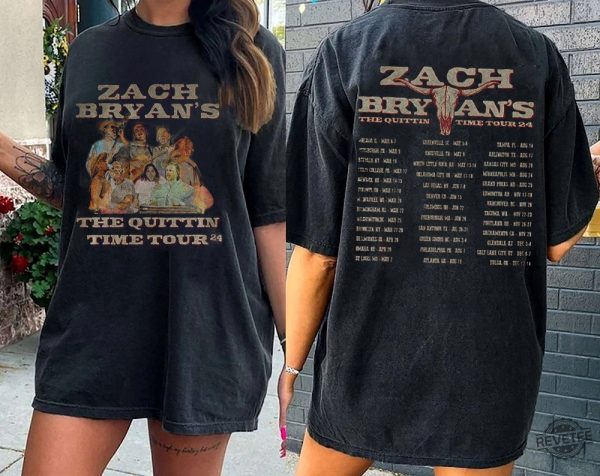 Zach Bryan Shirt The Quittin Time Tour 2024 Shirt Zach Bryan Merch Zach Bryan Tour Shirt revetee 2