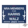 Nra Members For Harris Yard Sign Harris For President Yard Sign Democrat Garden Sign Tim Walz Garden Sign Made In Usa trendingnowe 1