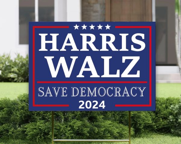 Save Democracy Yard Sign Harris Walz Sign Harris For President Yard Sign Democrat Garden Sign Tim Walz Garden Sign Made In Usa trendingnowe 2