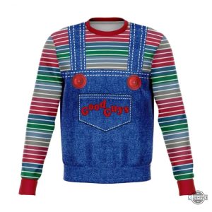 chucky doll costume artificial wool sweatshirt childs play 3d faux knitted ugly christmas sweater horror movie halloween gift laughinks 2 1