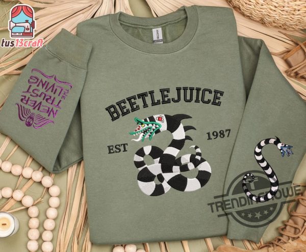 Beetlejuice Embroidered Shirt Snake Halloween Sweatshirt Embroidered Horror Snake Sweatshirt Halloween T Shirt trendingnowe 1