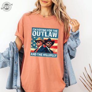 Ridin With The Outlaw And The Hillbilly Trump Shirt 2024 Election Conservative Political Republican Trump Supporter Shirt giftyzy 2